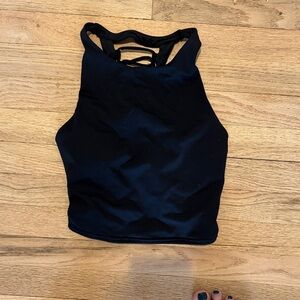 All Black Strappy Crop Tank Top
